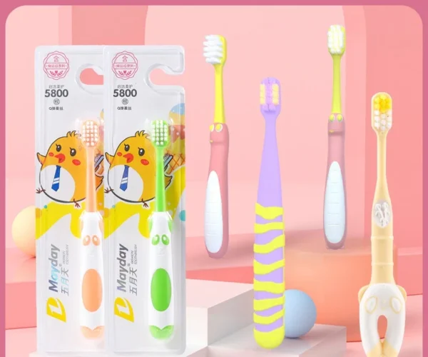 Baby Toothbrush: Soft Hair Cartoon Silicone Handle