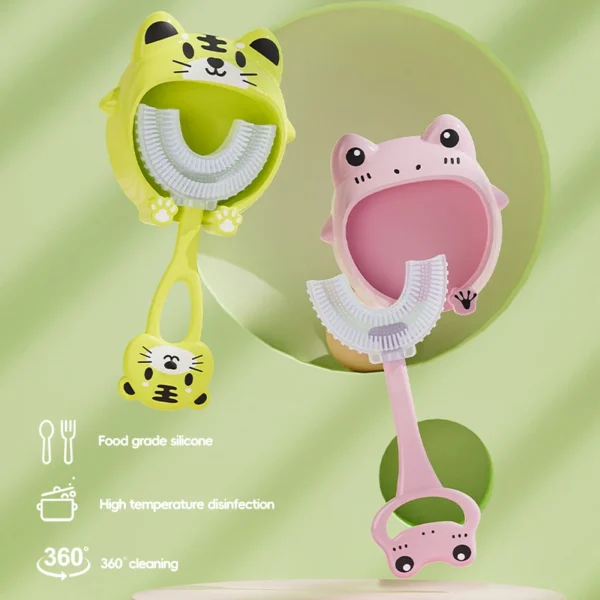 Baby Toothbrush 360° U-Shaped Silicone Oral Care - Image 4